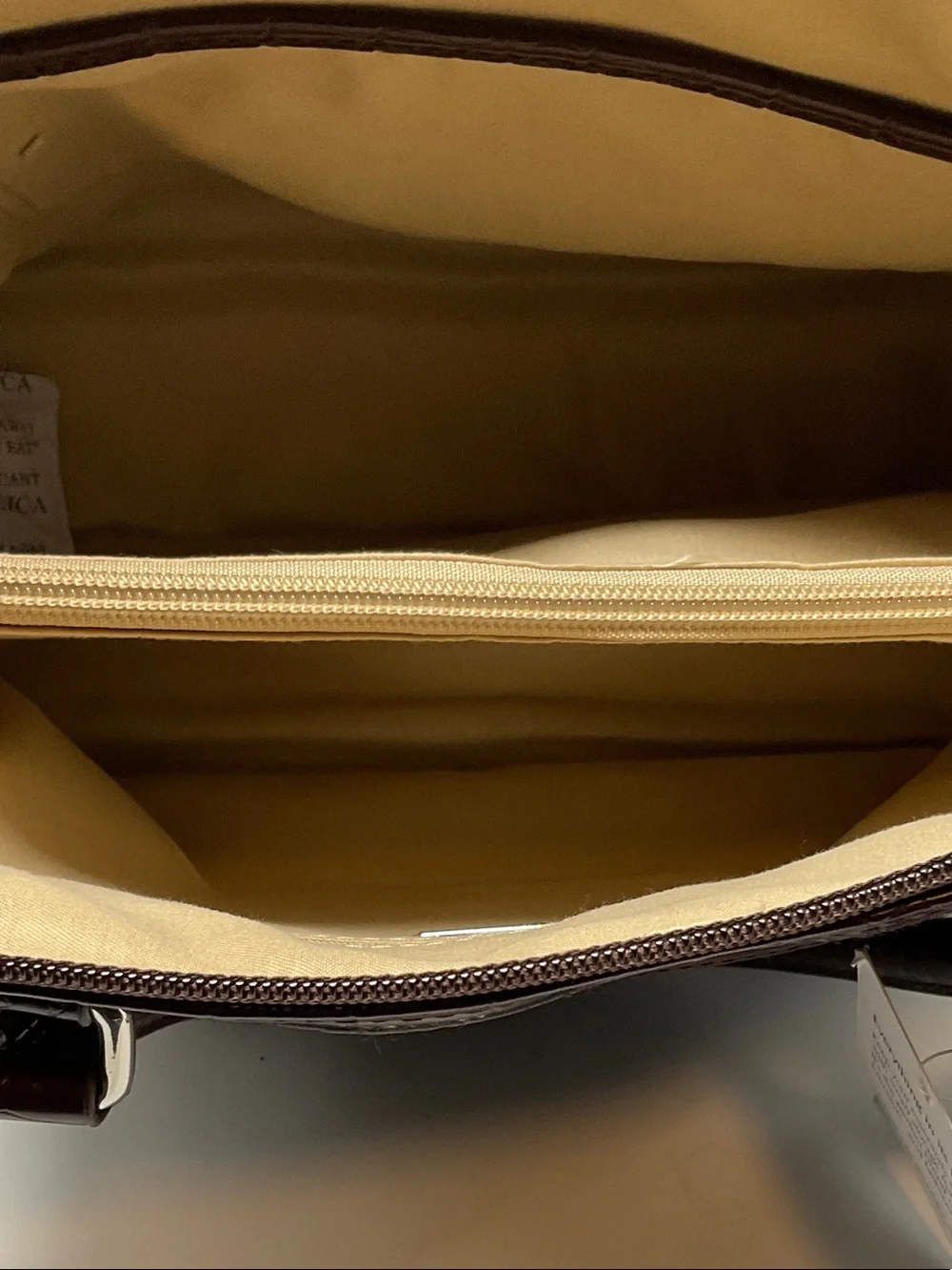 Giani Bernini Black Plaid Satchel with Brown Trim